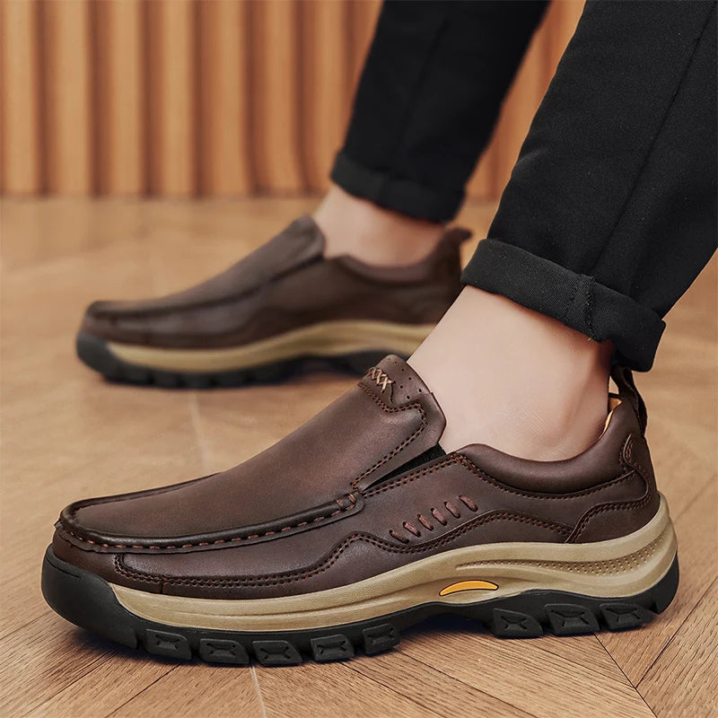 SLIPSTREAM - Men's Genuine Leather Slip-On Business Flats - Effortless Every Day