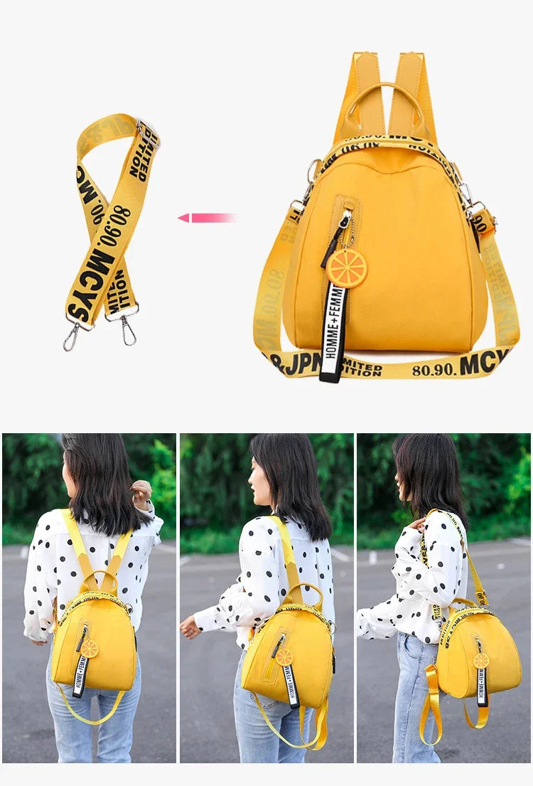 Women Backpack Yellow Casual Multifunction Travel Backpack