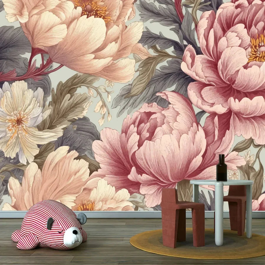 Custom Floral Nature Wall Mural – Peel & Stick or Non-Woven