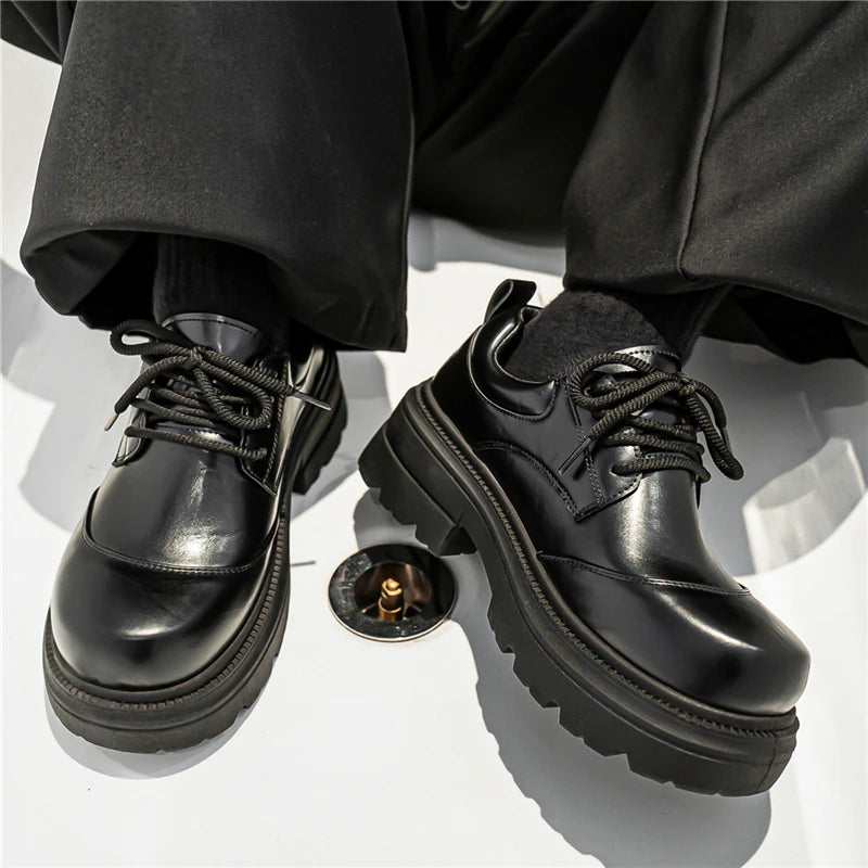 BRIT BLOCK - Thick-Sole Derby Oxfords - Classic British Edge, Modern Height