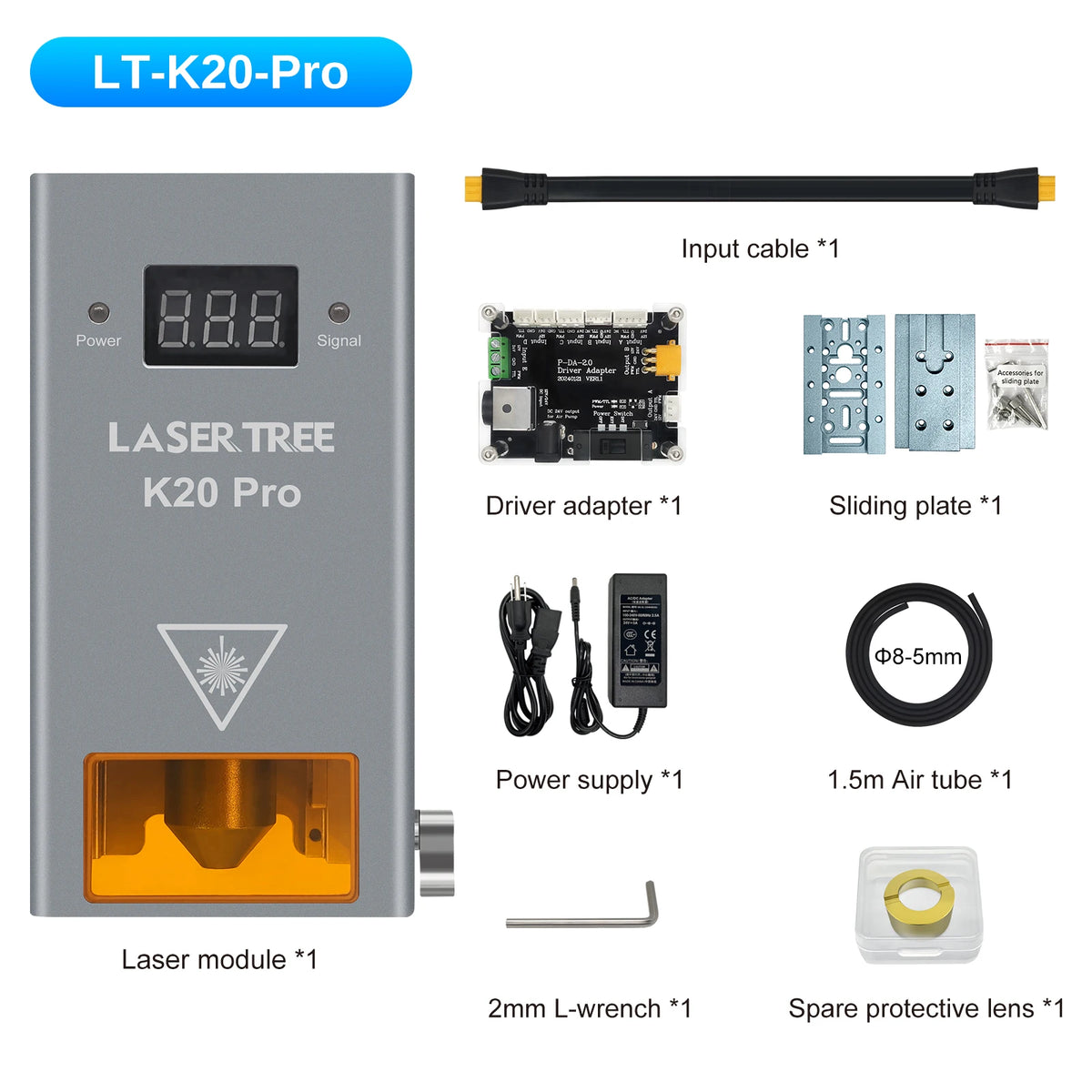 K20-Pro Laser Module - 20W Optical Power - Engraving & Cutting