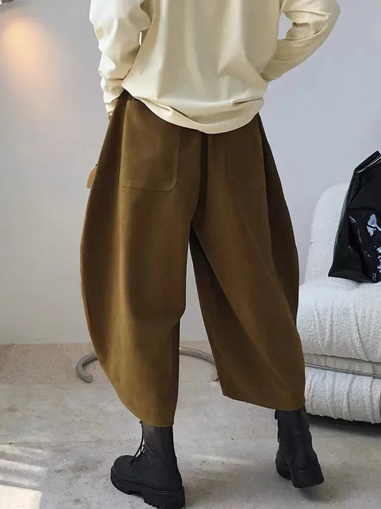 COTTON HAREM PANTS WOMEN - High Waist Elastic, Loose Bloomers, 7 Colors - Easy Days