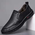 STITCH CRAFT - Men's Hand-Stitched Genuine Leather Slip-On Shoes - Business Formal Wedding Footwear