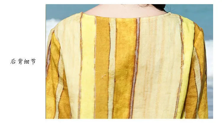 100% Linen Women Casual T-shirts New Arrival 2026 Summer O-neck Striped Loose Comfortable Female Half Sleeve Tops Tees M2571