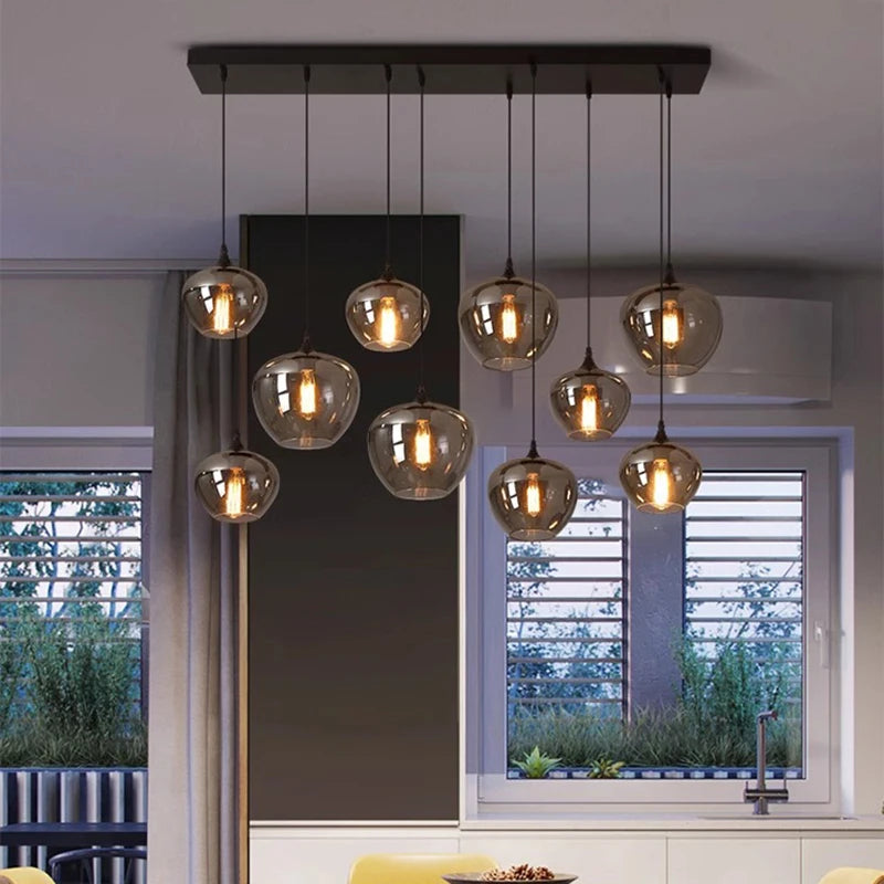 Luxury Crystal Pendant Light – Black/Gold, 1–12 Heads, APP Dimmable