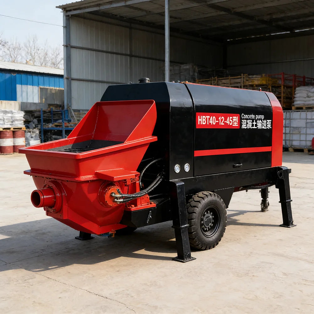 Electric Trailer Concrete Pump - 15-40 m³/h - 500 m Reach