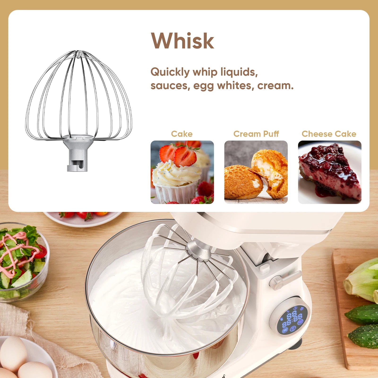 Stand Mixer 1200W – 11 Speeds OLED Screen DC Motor