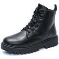 Men's Ankle Boots - Buckle Strap Round Toe Non-Slip Work Motorcycle Boots