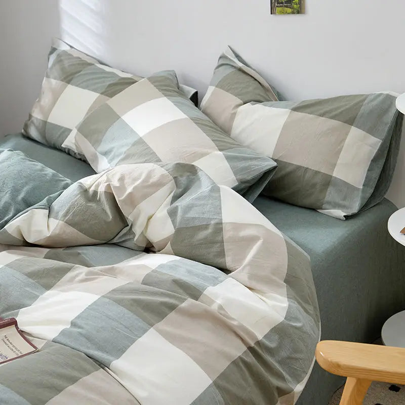 WASHED COTTON PLAID FABRIC - 100% Cotton, 270g/m - Soft Rooms