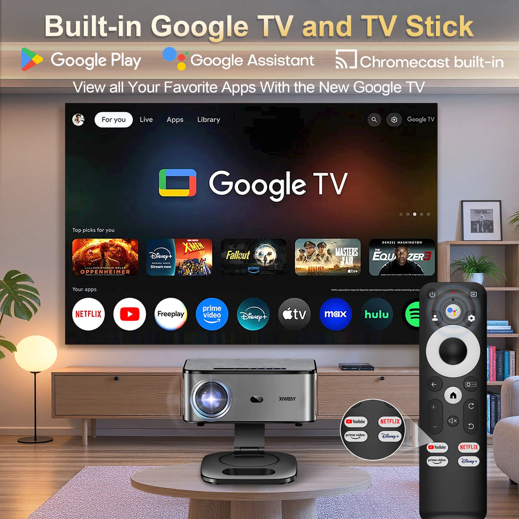 4K Home Cinema Projector Google TV 360° Rotation BT5.4