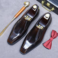 Men's Cowhide Leather Pointed Toe Loafers - Business Formal Slip-On EU 37-46