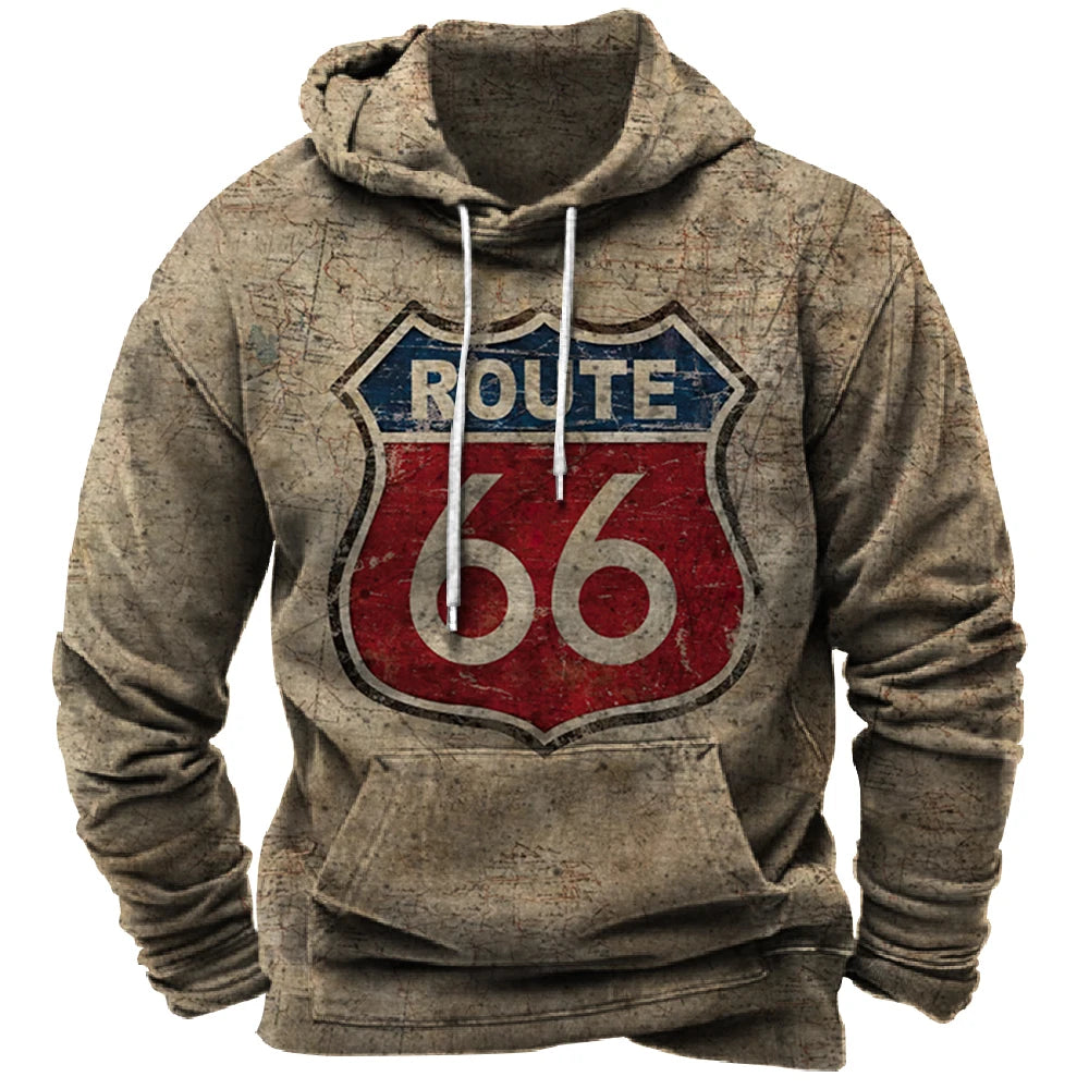 Route 66 Hoodie - 3D print - streetwear