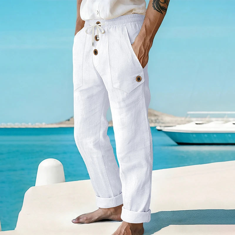 DRAWSTRING EASE - Men's Linen Pants - Breathe. Move. Repeat.