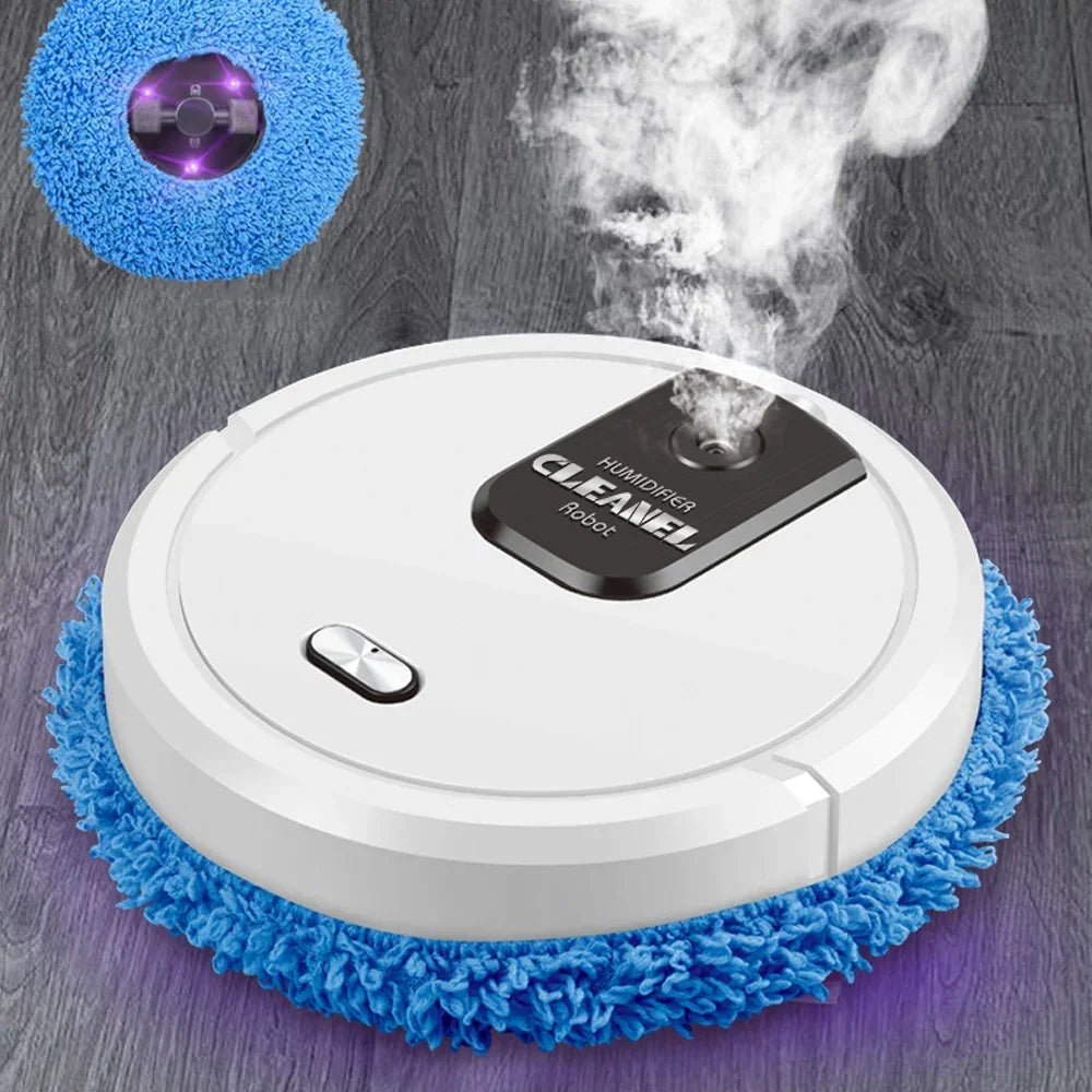 60min Cleaning Robot Mop 360° Sweeping Mopping Wet Dry