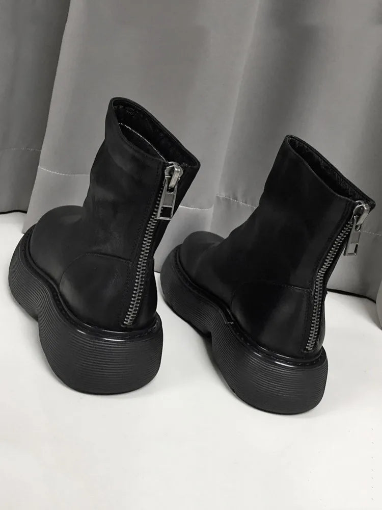 PUNK CHELSEA BOOTS - Men's Genuine Cow Leather Platform Boots - Street Edge, British Soul