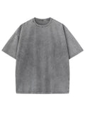 2026 Streetwear Washed Vintage T-Shirts Hip Hop Retro Punk T Shirt Women Tops Cotton Neutral Short Sleeve Acid Wash T-Shirts