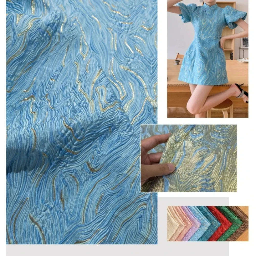 MICRO LIGHT JACQUARD FABRIC - Polyester Woven, 140cm Wide - Sharp Drape