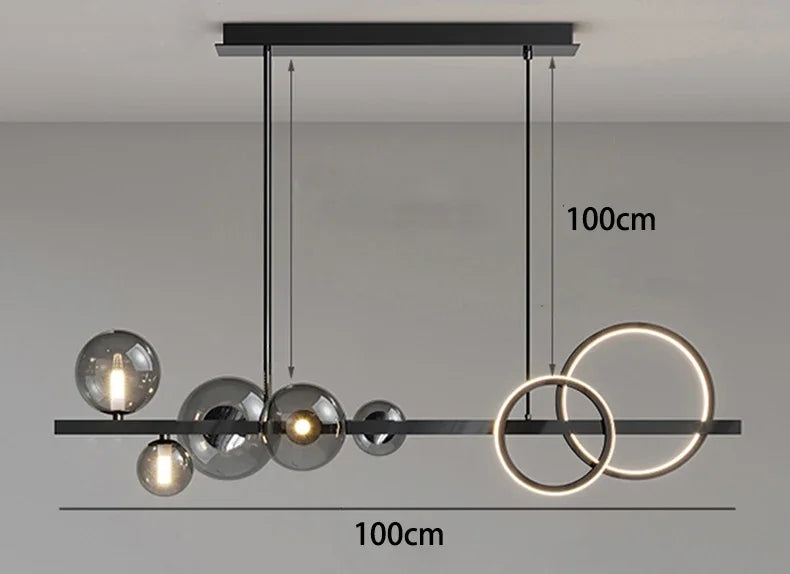 Modern Glass Pendant Light – 4 Styles, Dimmable RC