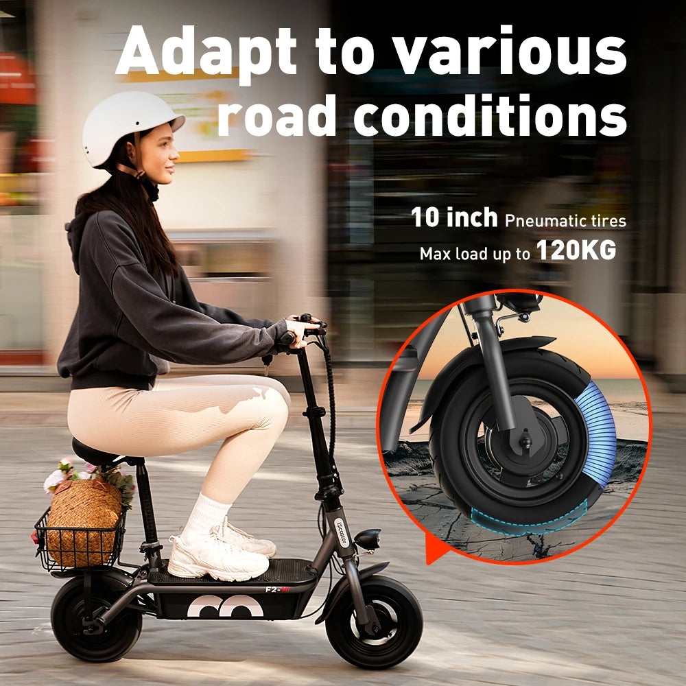 iSCOOTER F2 ELECTRIC SCOOTER - 30 KM Range, 10" Tires - Everyday Freedom