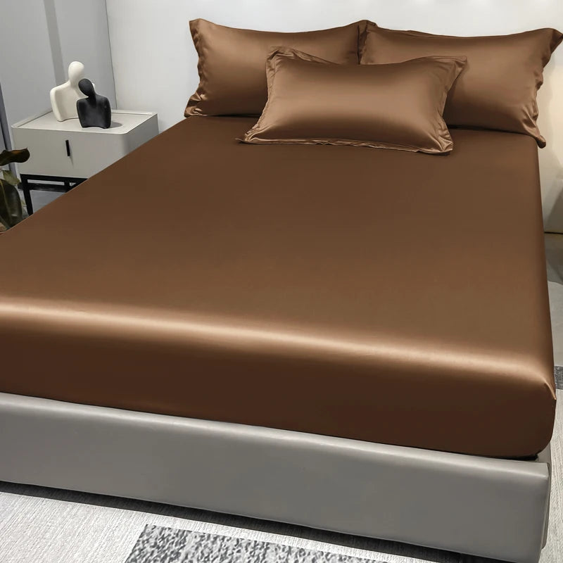 SATIN DREAM - Solid Color Fitted Sheet - Silky Smooth, Every Single Night