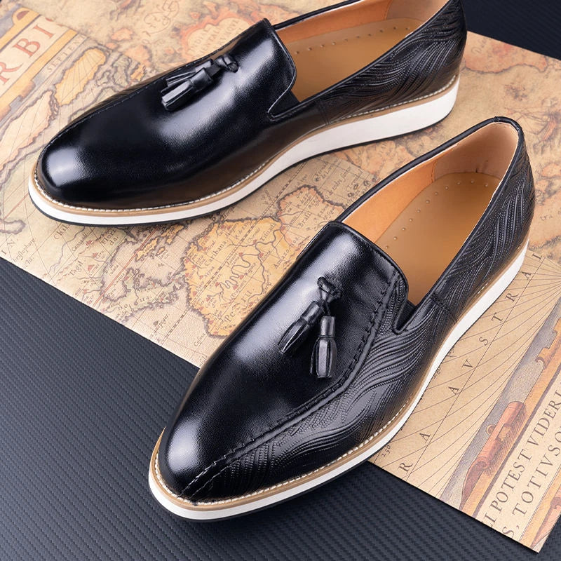 EVA STRIDE - Men's Genuine Leather Office Casual Shoes - Breathable EVA Rubber Sole