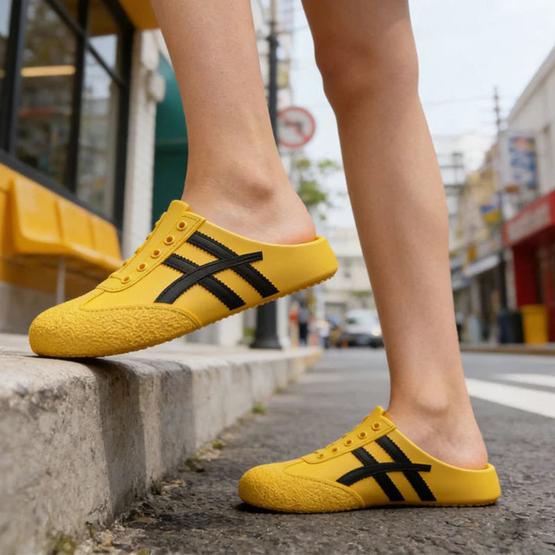 Yellow Eva Mules Clogs Bruce Lee Onitsuka Style Slippers