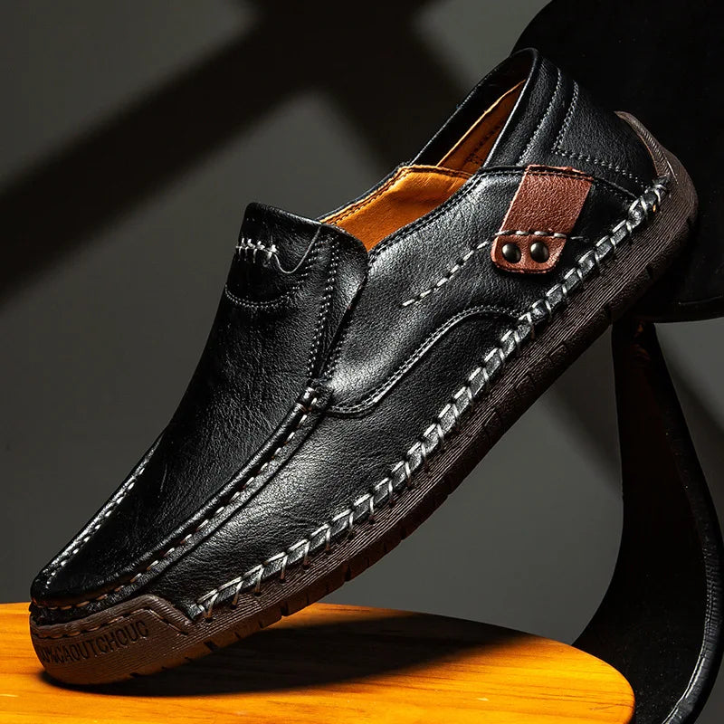 Men's Handmade Loafers - Breathable Slip-On Casual Driving Shoes Plus Size