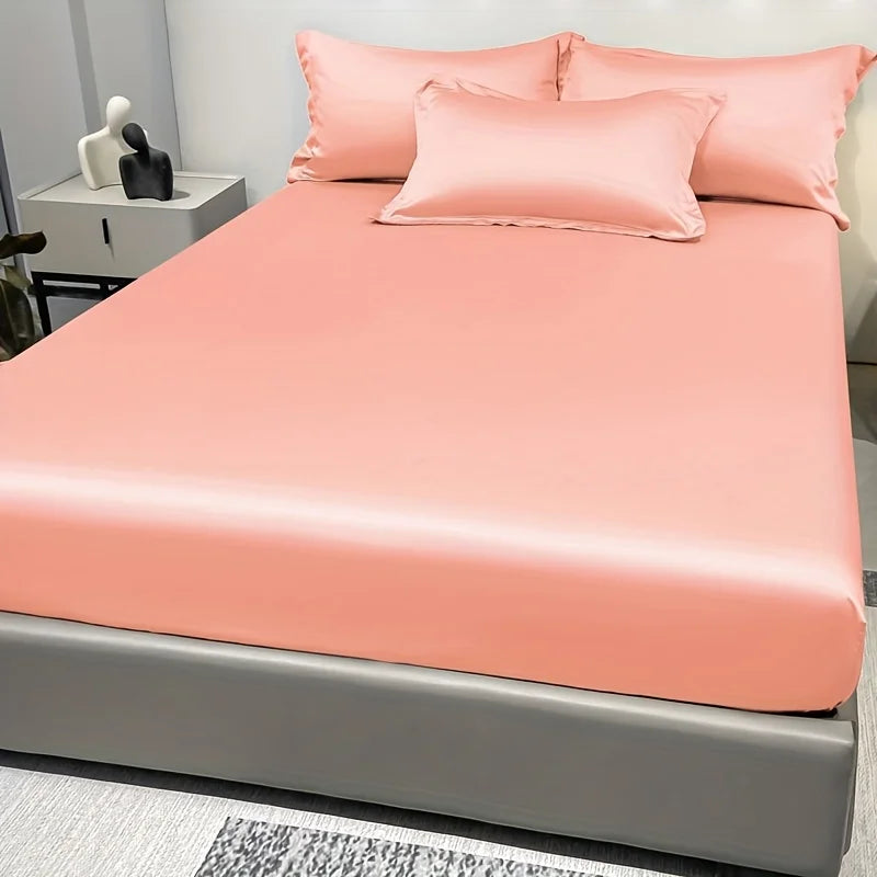 SATIN DREAM - Solid Color Fitted Sheet - Silky Smooth, Every Single Night