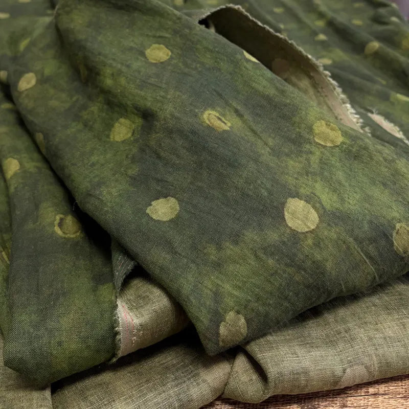 Linen Printed Fabric Sand Washed Soft Texture for Dress Robe Blouse Tablecloth Elegant Clothing Handmade DIY Home Craft Material