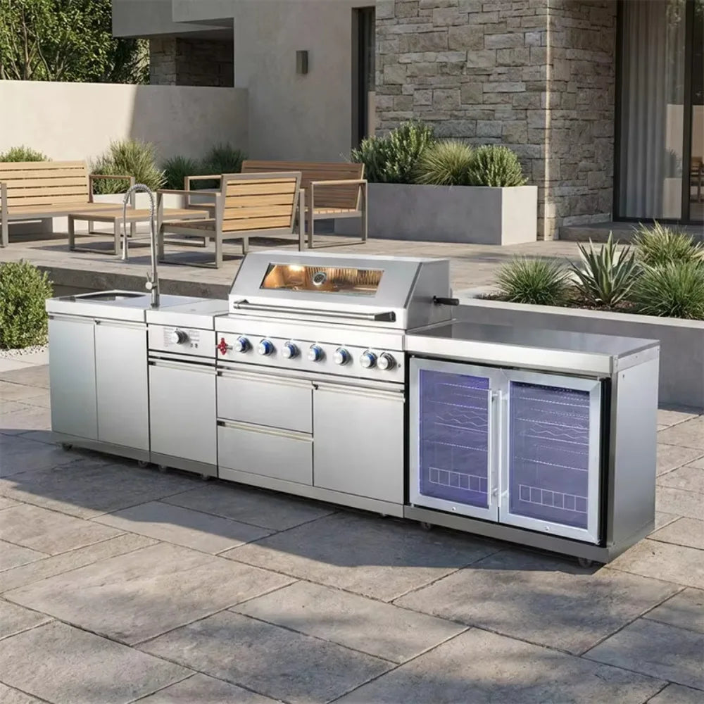 LUXURY OUTDOOR KITCHEN - Stainless Steel, Gas Oven & Sink - Modular BBQ