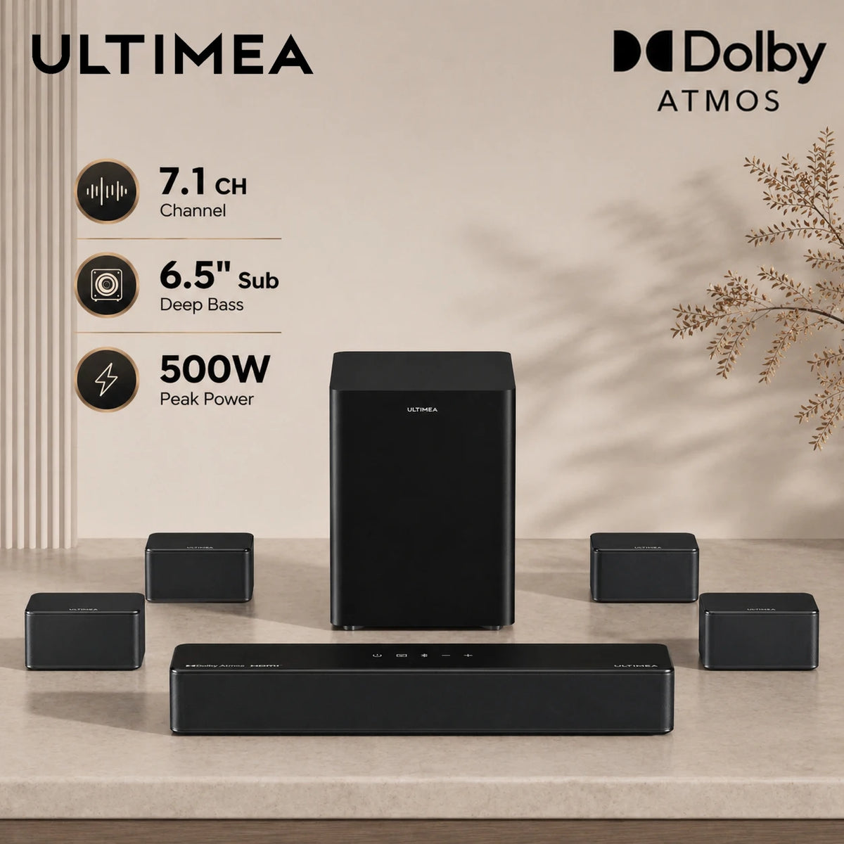 ULTIMEA Poseidon D80 Soundbar - D80 & Boom Options - Movie Nights