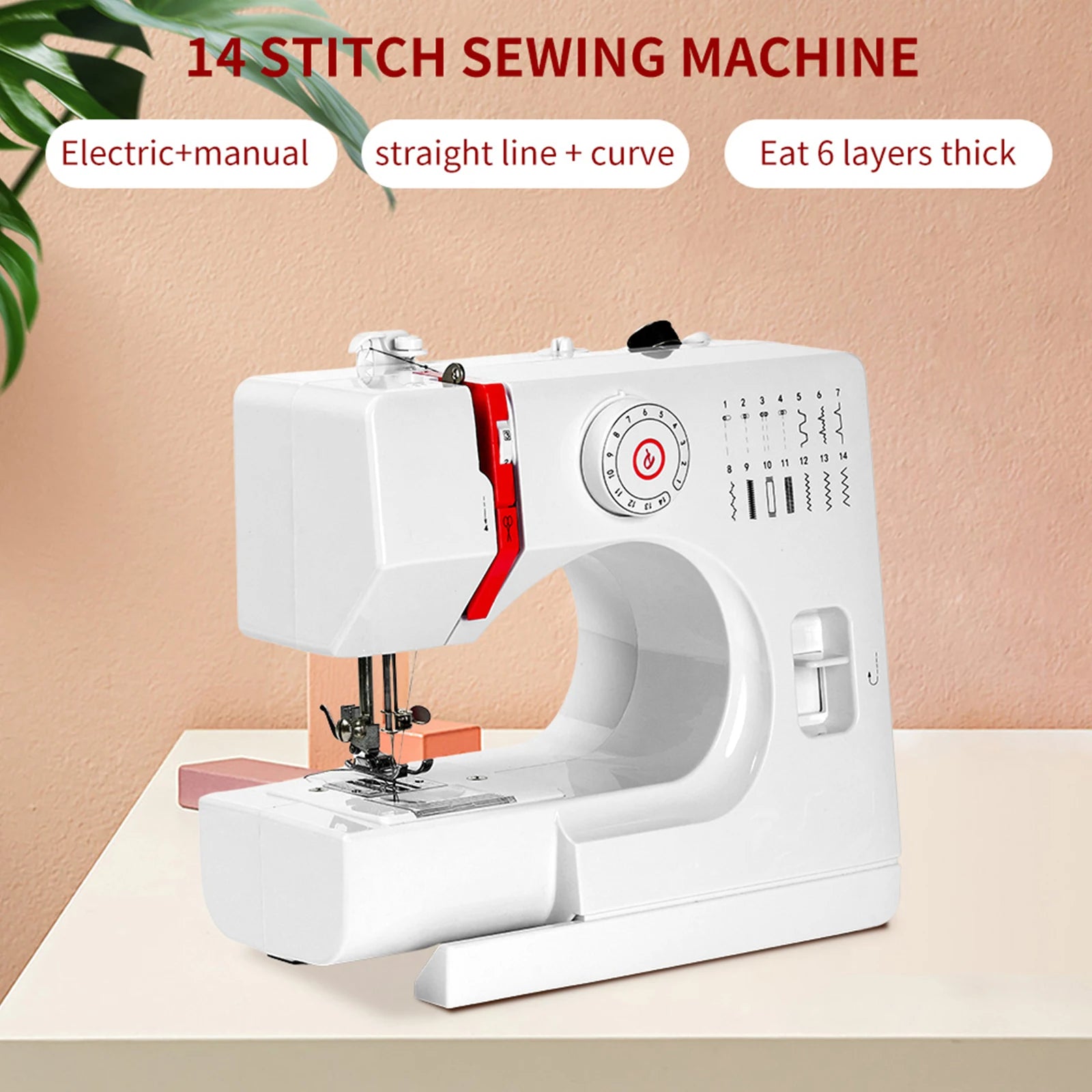 Electric Sewing Machine 728 – 14 Stitches, Full Kit, EU Plug