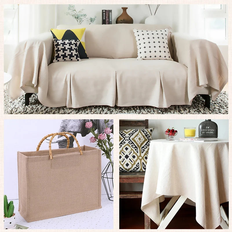 RAW COTTON LINEN FABRIC GREIGE - 150cm Wide, 3 Neutrals - Make Something Real