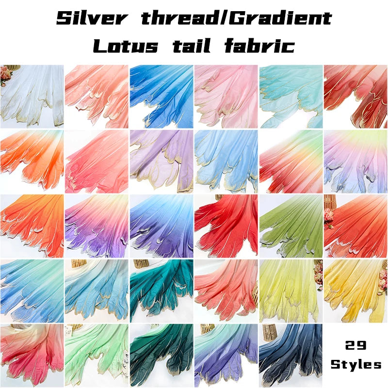 GRADIENT LOTUS EMBROIDERY FABRIC - Petal Edge, 150cm Wide - Creative Sewing Cloth
