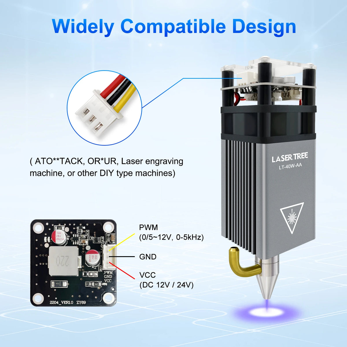 Laser Engraving Module - 5W & Air Assist Nozzle - Workshop Detail