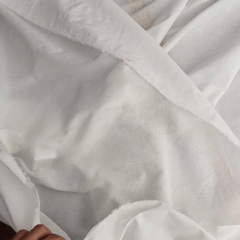 PLAIN WHITE COTTON LINING FABRIC - 100% Cotton, 140cm Wide - Clean Layers