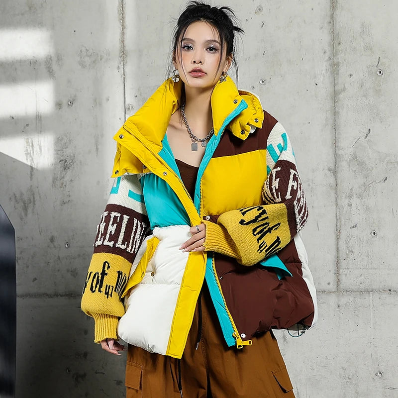 Letter Stitch Parka - Oversized - Duck Down