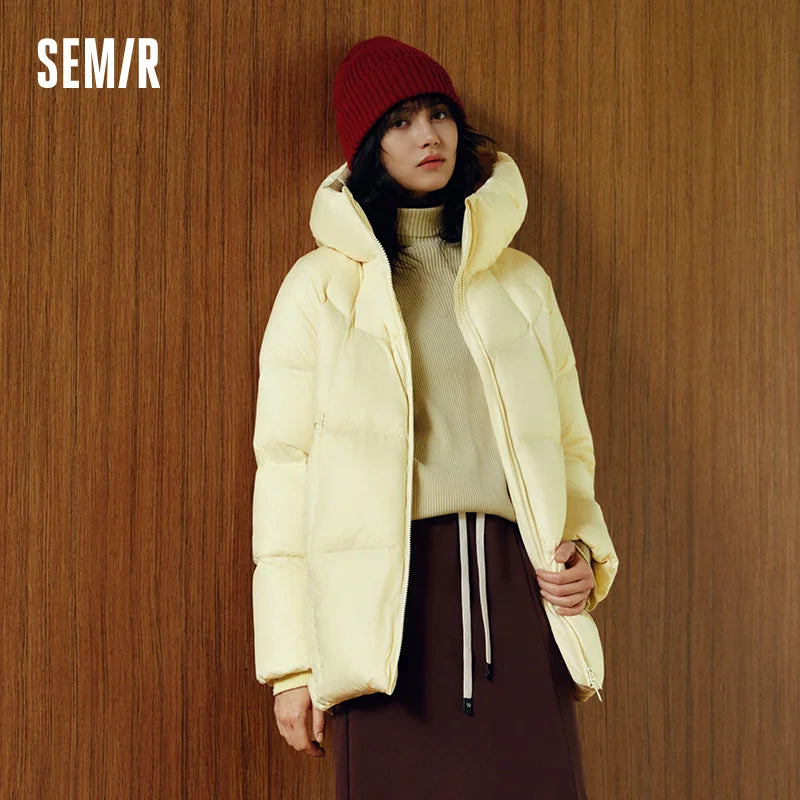 Semir Hooded Down Jacket - 90% Duck Down Mid-Length