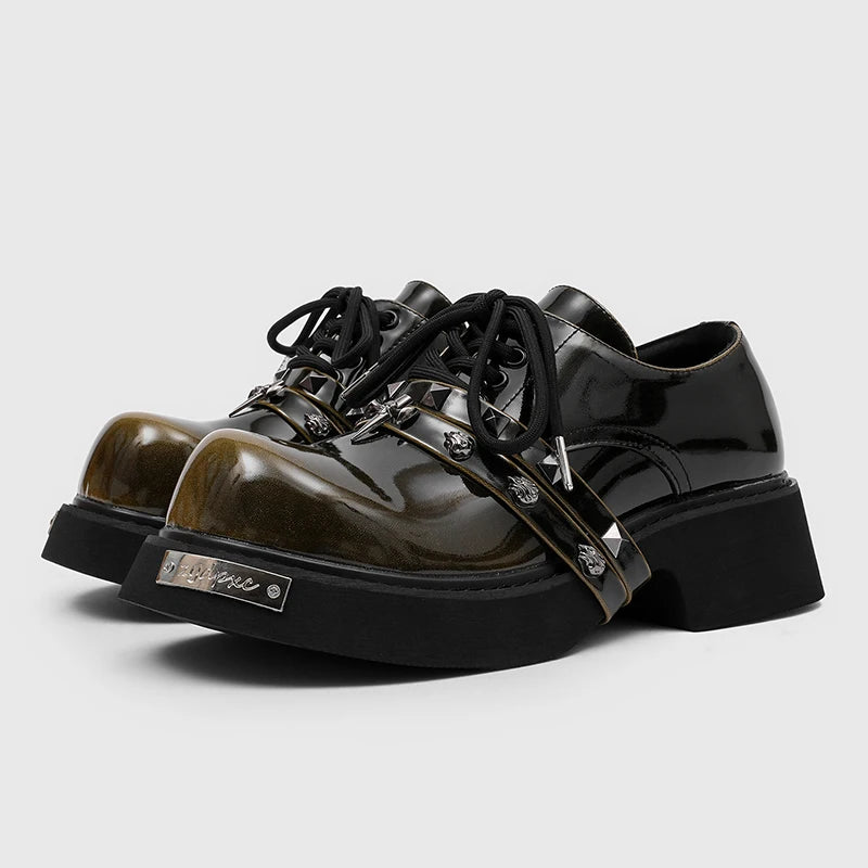 CHUNKY BRIT - Men's British Casual Leather Platform Loafers - Chunky Sole Office Oxford Dress Shoes