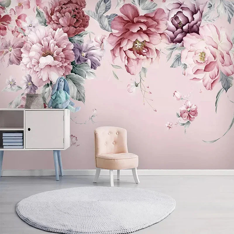 PASTORAL FLOWER MURAL - Custom Size - 7 Material Options