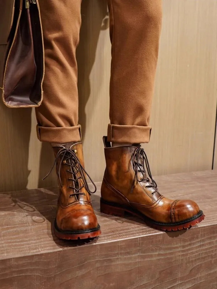 IRON RIDGE - High-Top Cowhide Leather Ankle Boots - Built For The Long Haul
