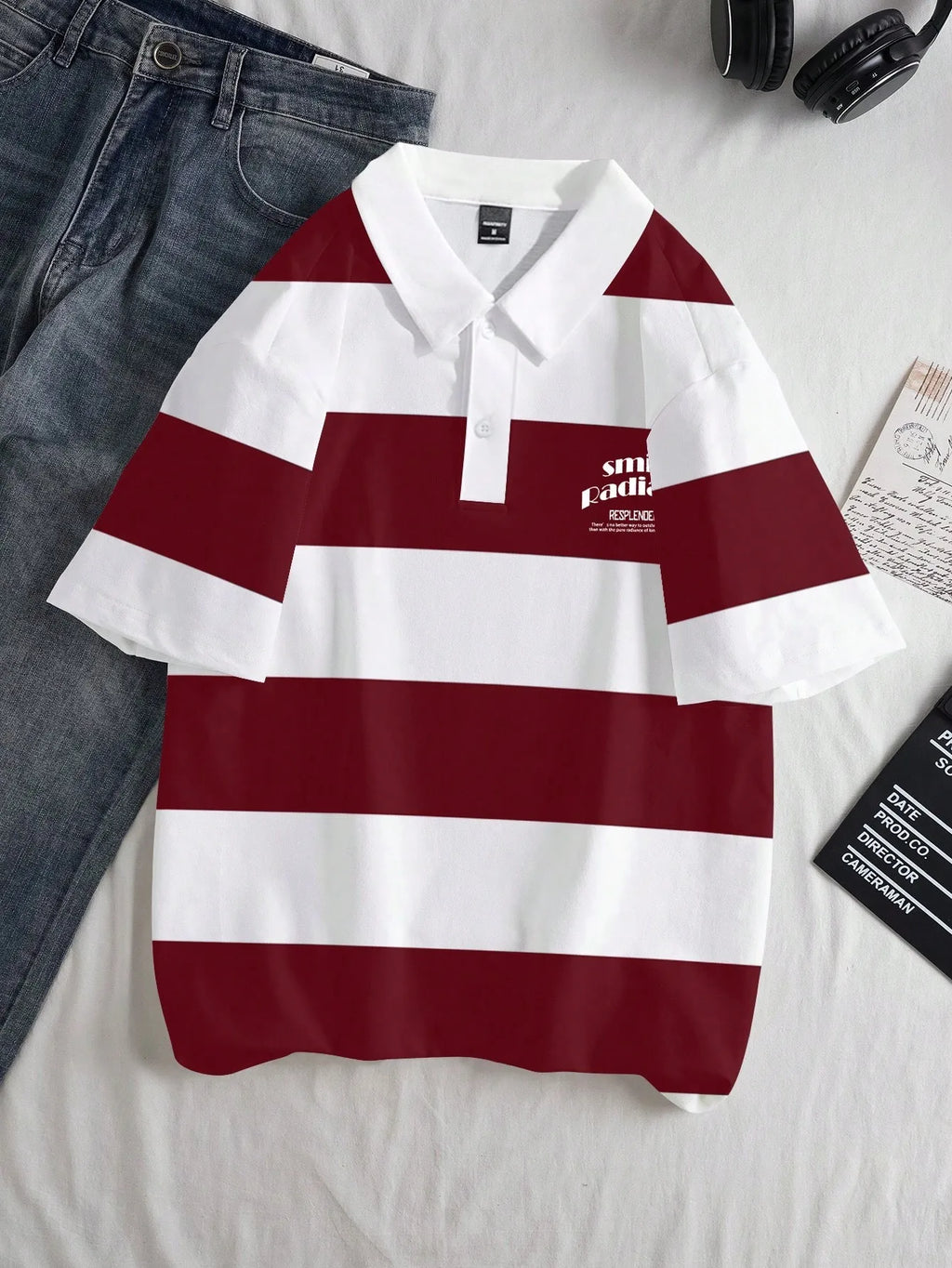 The new men's short-sleeved POLO shirt for summer 2025 is casual, fashionable, and soft, with 3D striped pattern printing