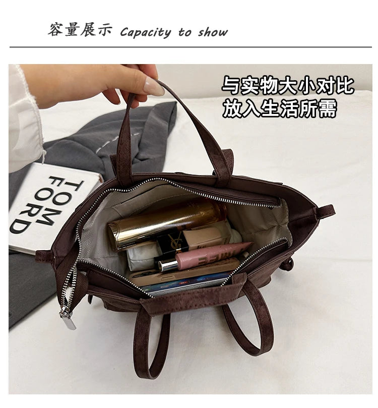 Light Luxury Solid PU Hasp Shoulder Bag for Women Commuting Frosted Leather Handbag 2026 Hot Sale Large Capacity Niche Tote Bags