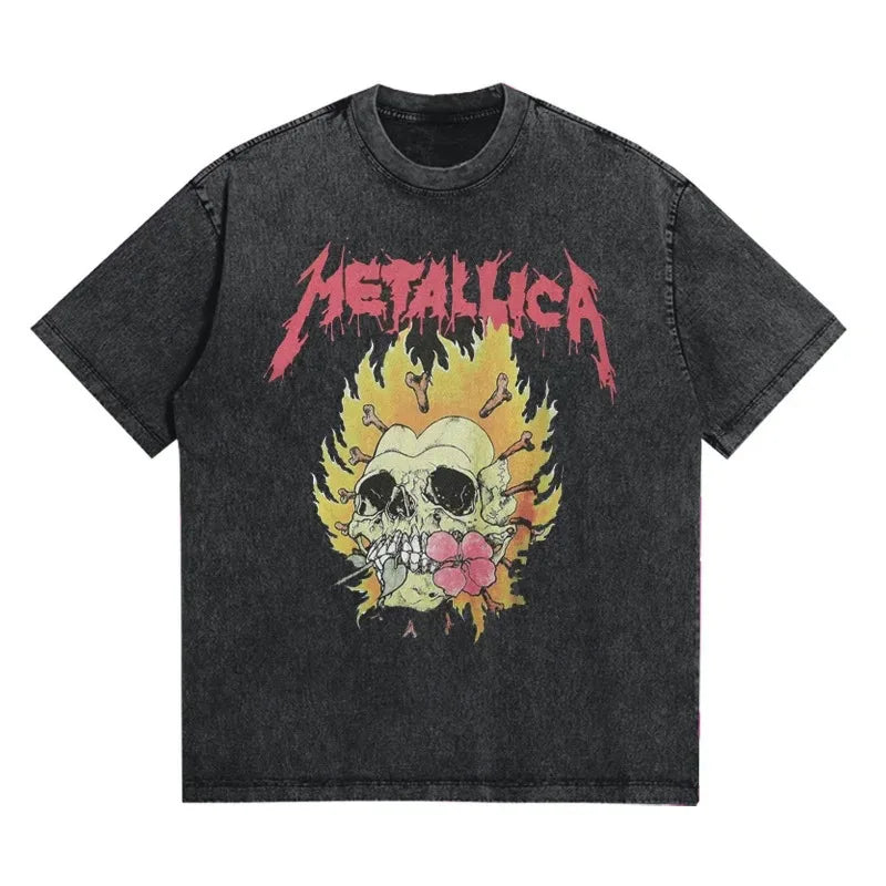 Metallica T-Shirt – Washed Vintage Rock Band Tee The Judas Kiss Unisex
