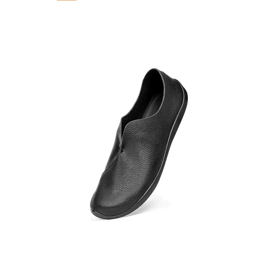 FLAT BLACK - Soft Sole Slip-On Loafers - Classic Silhouette, All-Day Ease