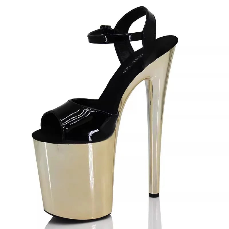 8-inch Sexy Super High Heels Transparent Crystal Wedding Pole Dance Shoes 20CM Stiletto Waterproof Platform Sandals Summer