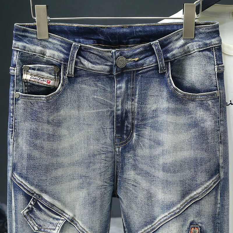 MOTO SLIM - Men's Retro Slim Skinny Jeans - Vintage Wash, W28–38