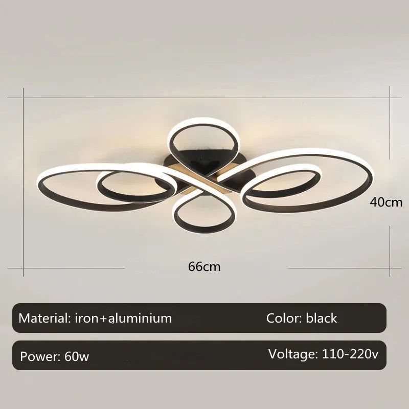 Modern LED Ceiling Light 66x40cm – Dimmable, Remote Option