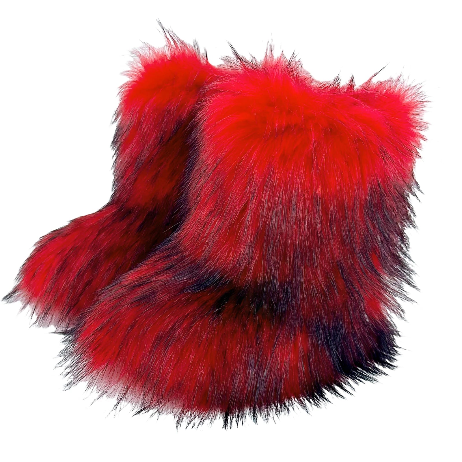 Faux Fox Fur Snow Boots – Plush Warm