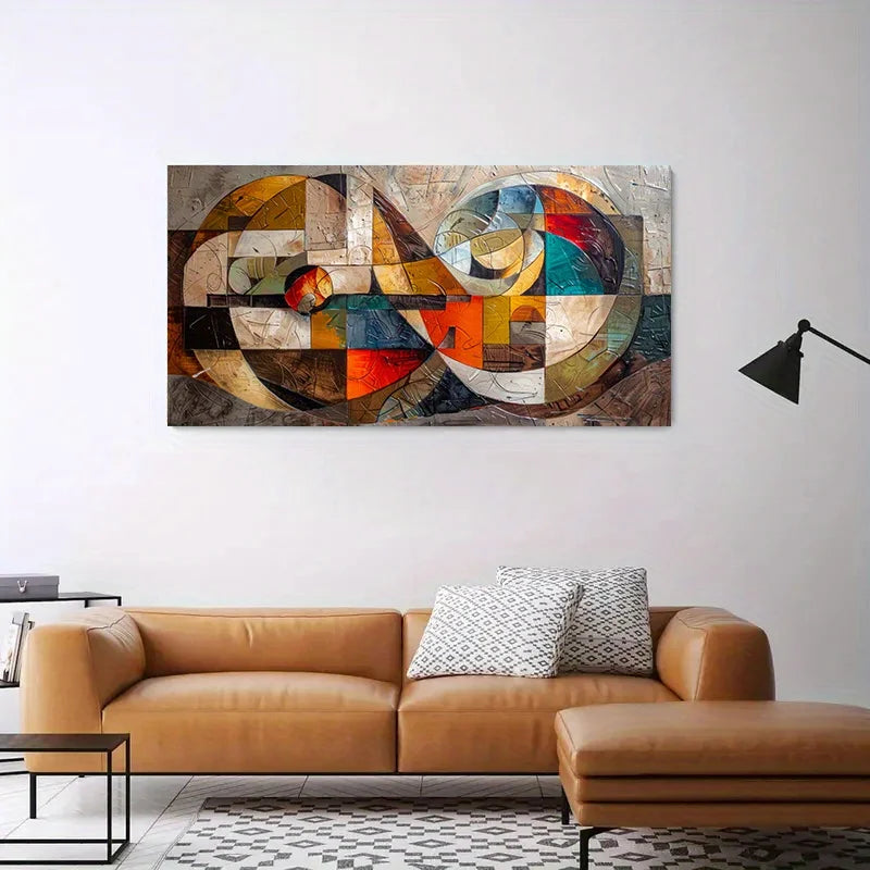 Abstract Geometry Wall Art - colorful canvas - modern decor